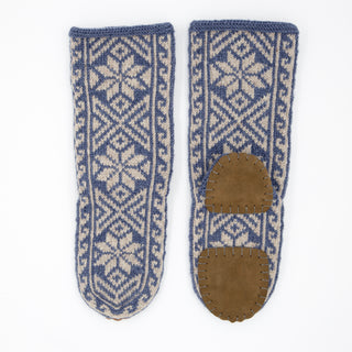 Blue & Light Gray Mens Long Slipper Socks