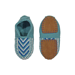 Aqua, Gray and Blue Slipper Socks