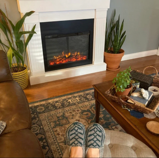 Gray & Green Slipper Socks - No Suede