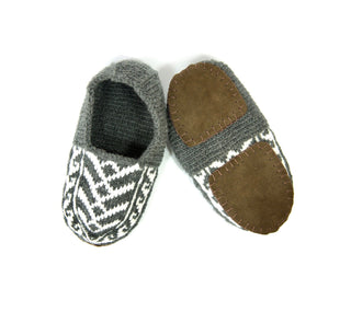 Gray and White Mens Slipper Socks
