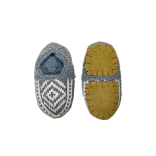 Gray and White Kids Slipper Socks
