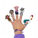 Farm Finger Puppets. Set of 5: Cow, Sheep, Goat, Rooster, Pig