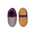 Purple, Tan and Aqua Slipper Socks