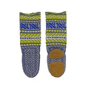 Gray, Blue and Lime Green Long Slipper Socks