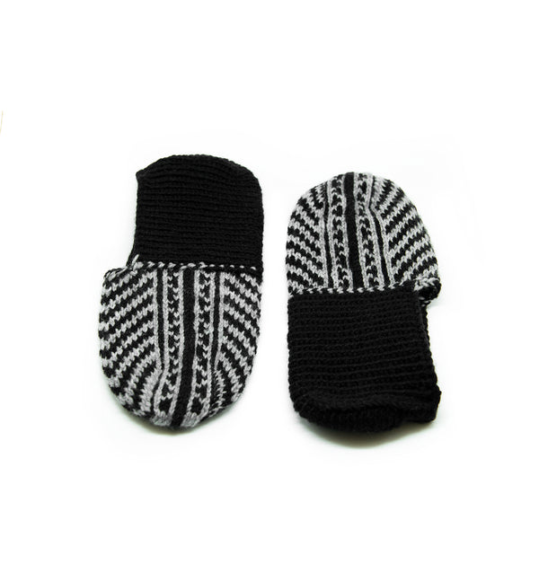Black and Gray Slipper Socks - No Suede