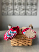 Red, Teal and Gray Kids Slipper Socks