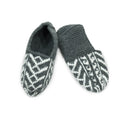 Gray & White Mens Slipper Socks - No Suede