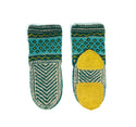 Green, Tan and Aqua Long Slipper Socks
