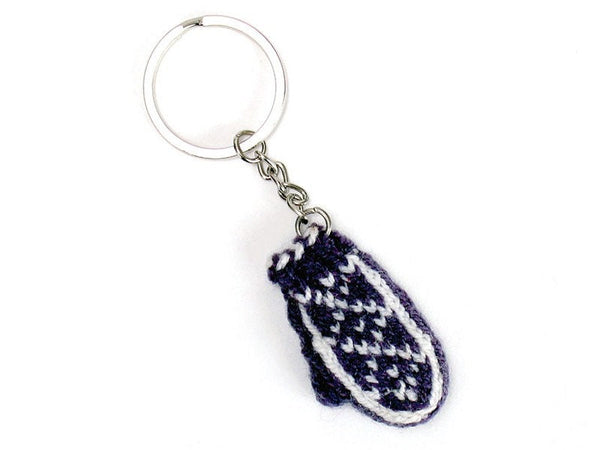 Miniature Mitten Keychain Ring